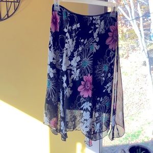 Floral knee length skirt